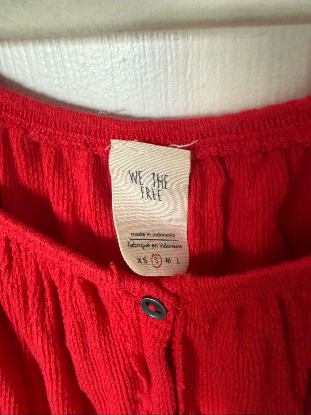 We The Free - Mint Julep Top - Cherry Red - Button-Front Ruffle Sleeve Top - Picture 3 of 6